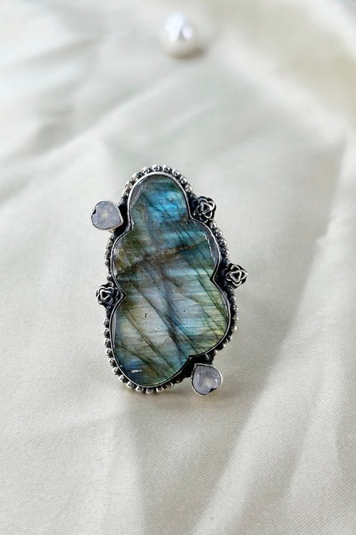 Bague Labradorite & Lune