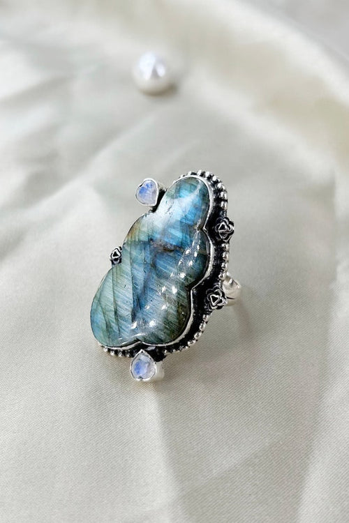 Bague Labradorite & Lune