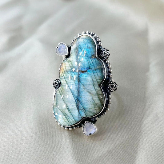 Bague Labradorite & Lune