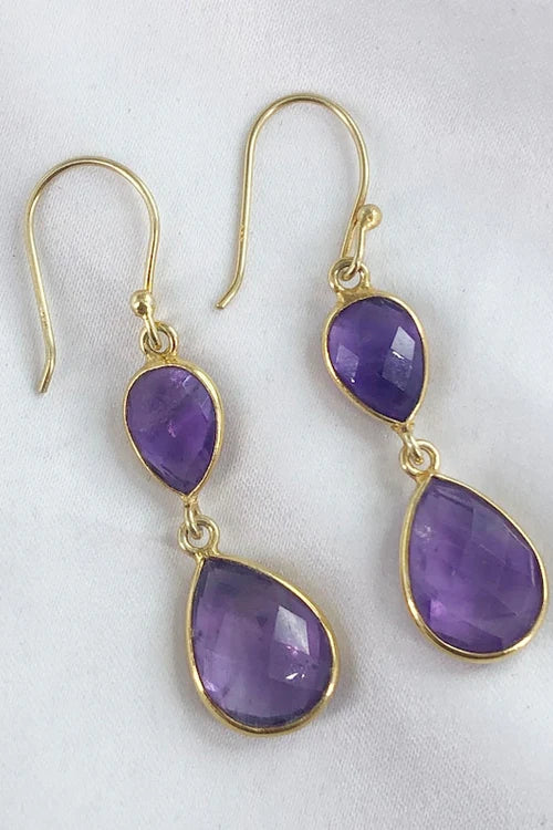 Amethyst Gold Earring